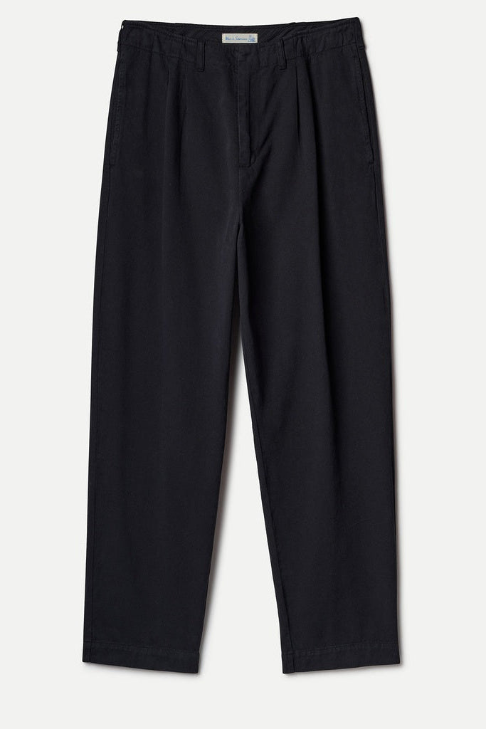 Merz b. Schwanen RIDER01T Pleated Twill Pants - deep black