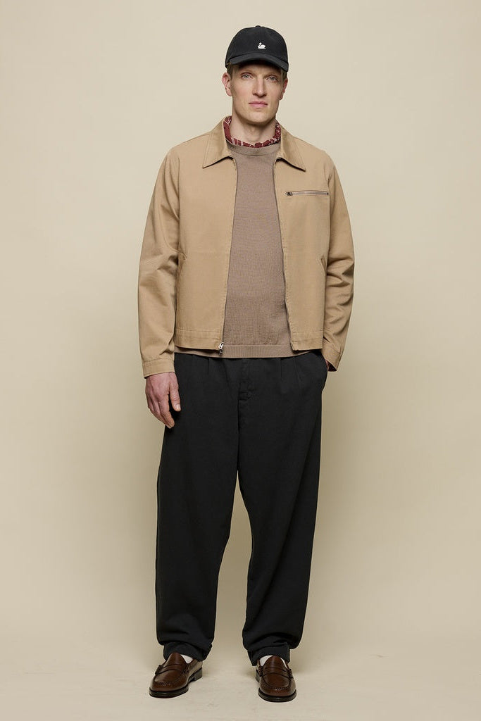 Merz b. Schwanen RIDER01T Pleated Twill Pants - deep black