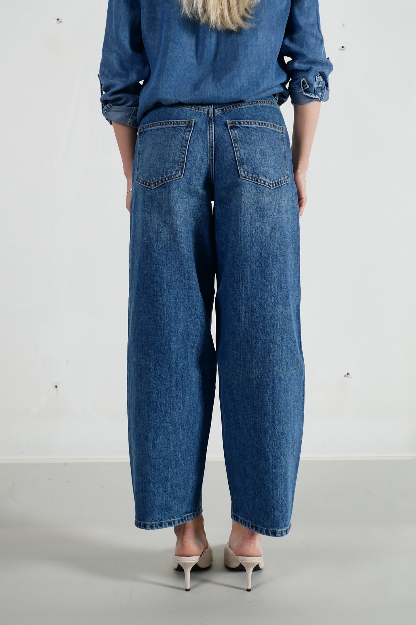 Saburo Jeans Barrel - mid stone