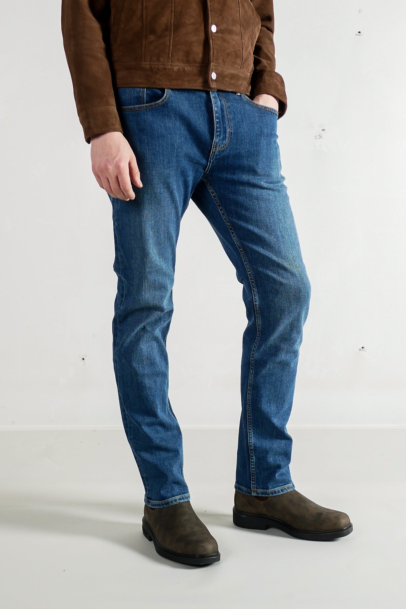 Saburo Jeans Slim Straight - mid stone