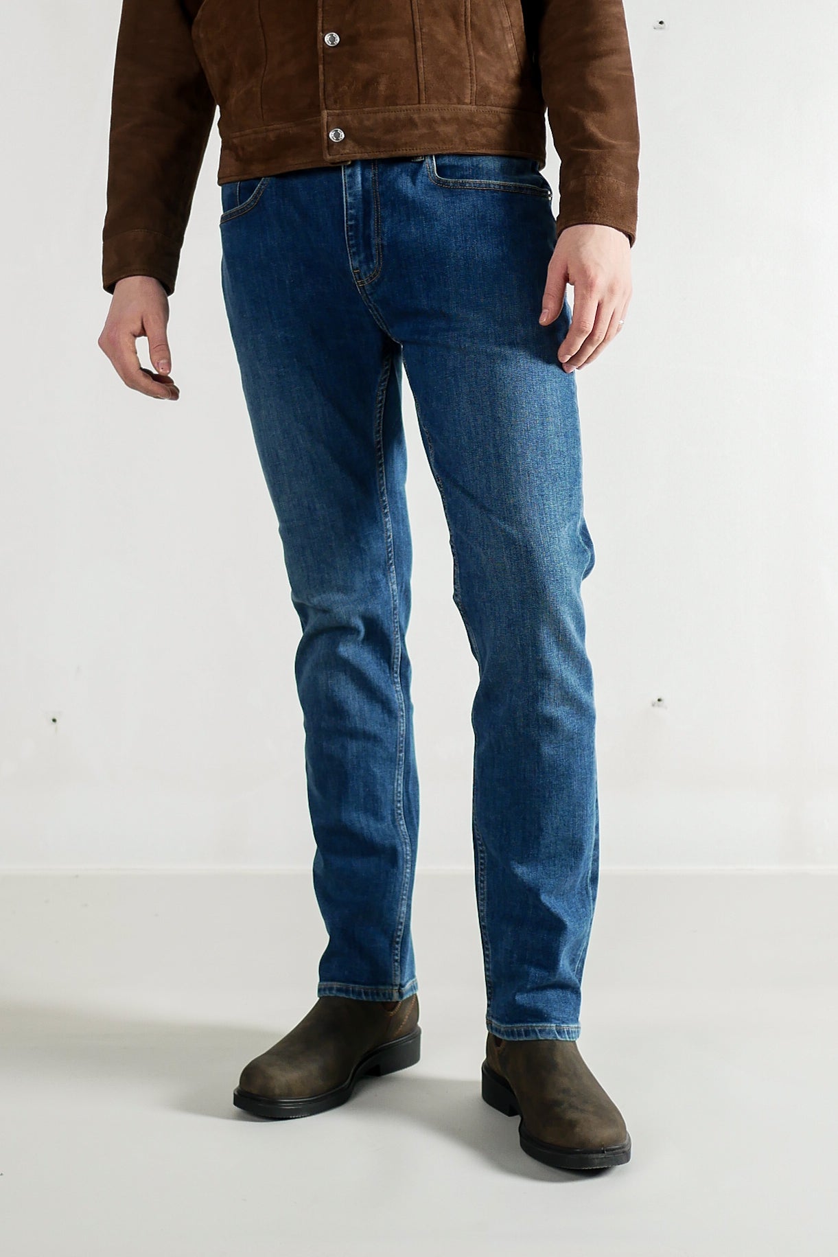 Saburo Jeans Slim Straight - mid stone