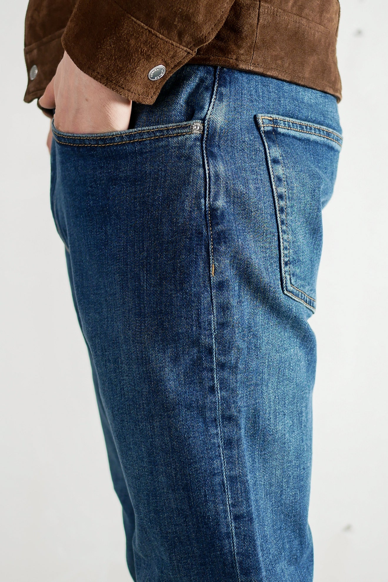 Saburo Jeans Slim Straight - mid stone