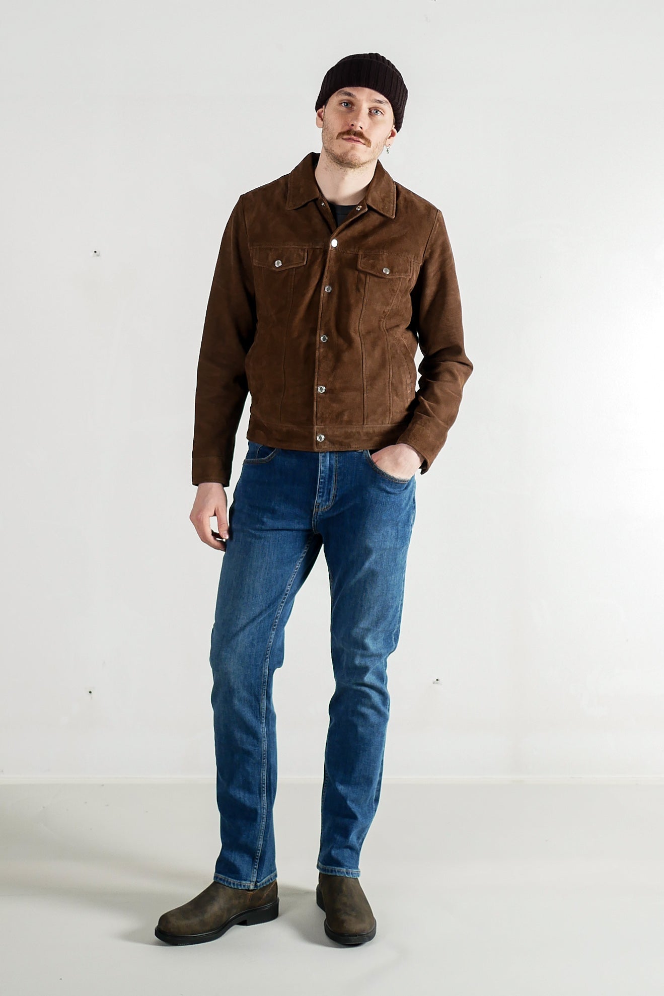 Saburo Jeans Slim Straight - mid stone