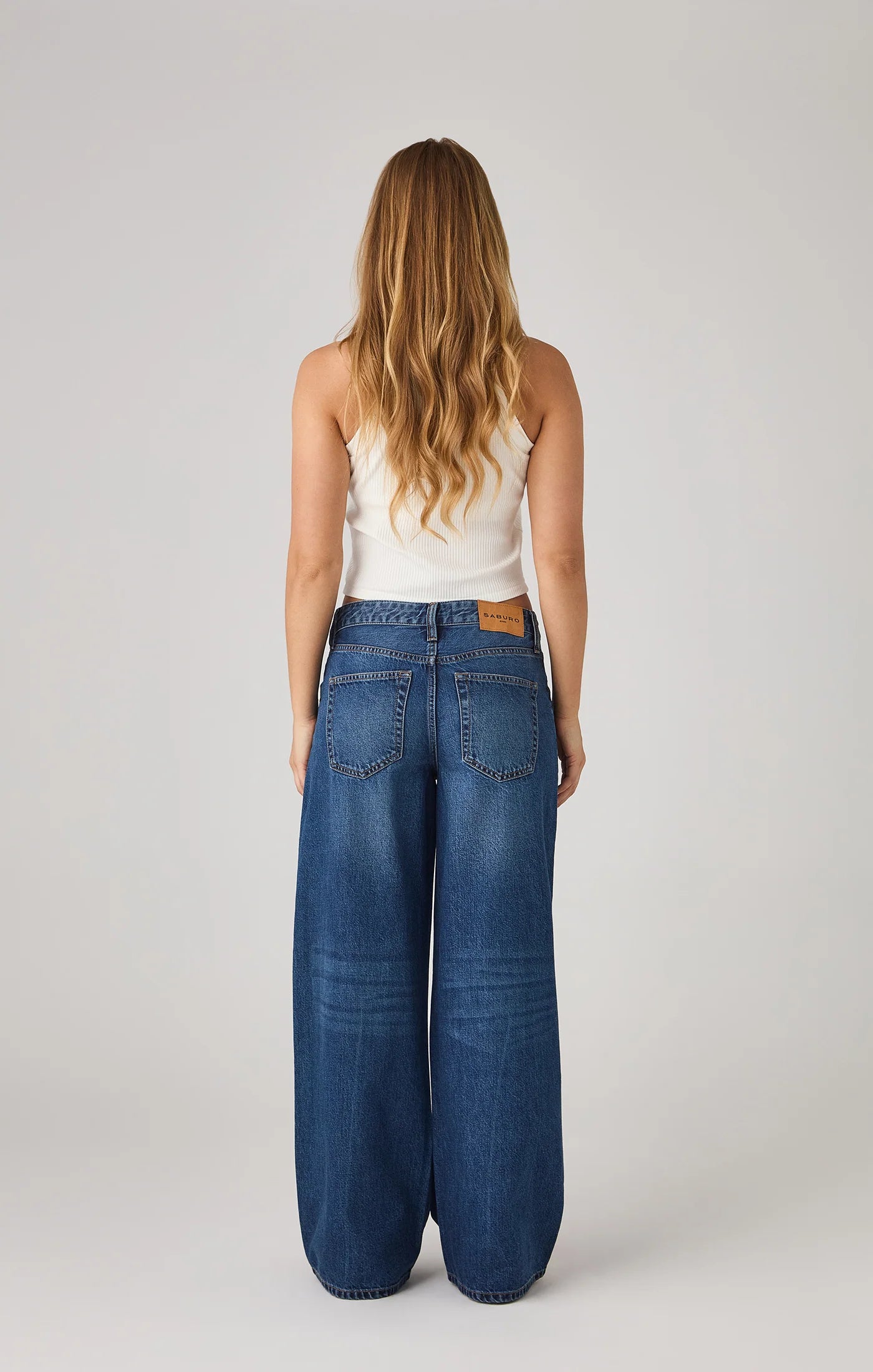 Saburo Jeans Wide Leg Jeans - dark stone