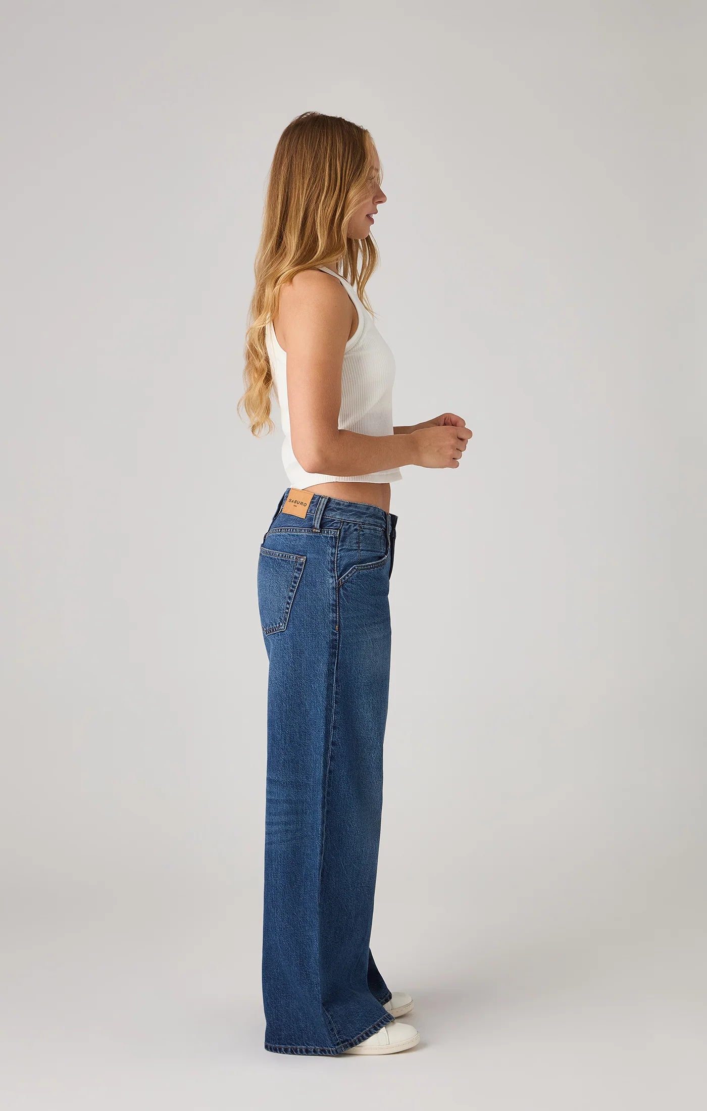 Saburo Jeans Wide Leg Jeans - dark stone