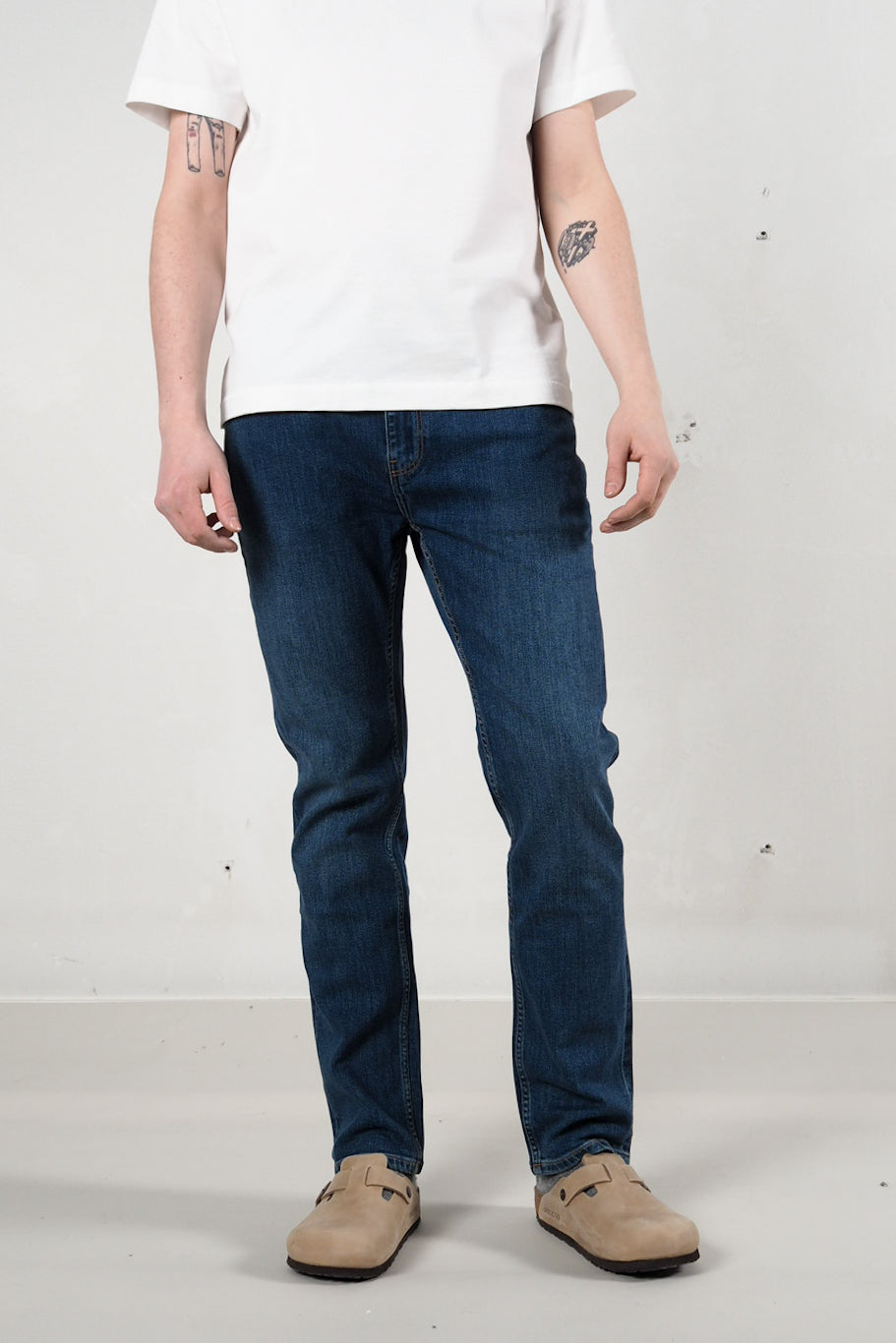 Saburo Jeans Slim Straight - mid stone
