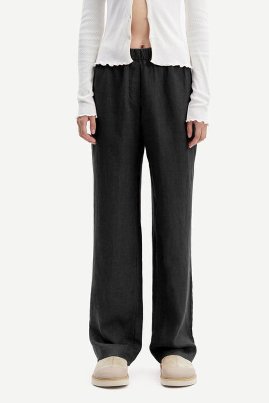 Samsoe & Samsoe Hoys Straight Linen trousers - blackSamsoe & Samsoe Hoys Straight Linen trousers - black