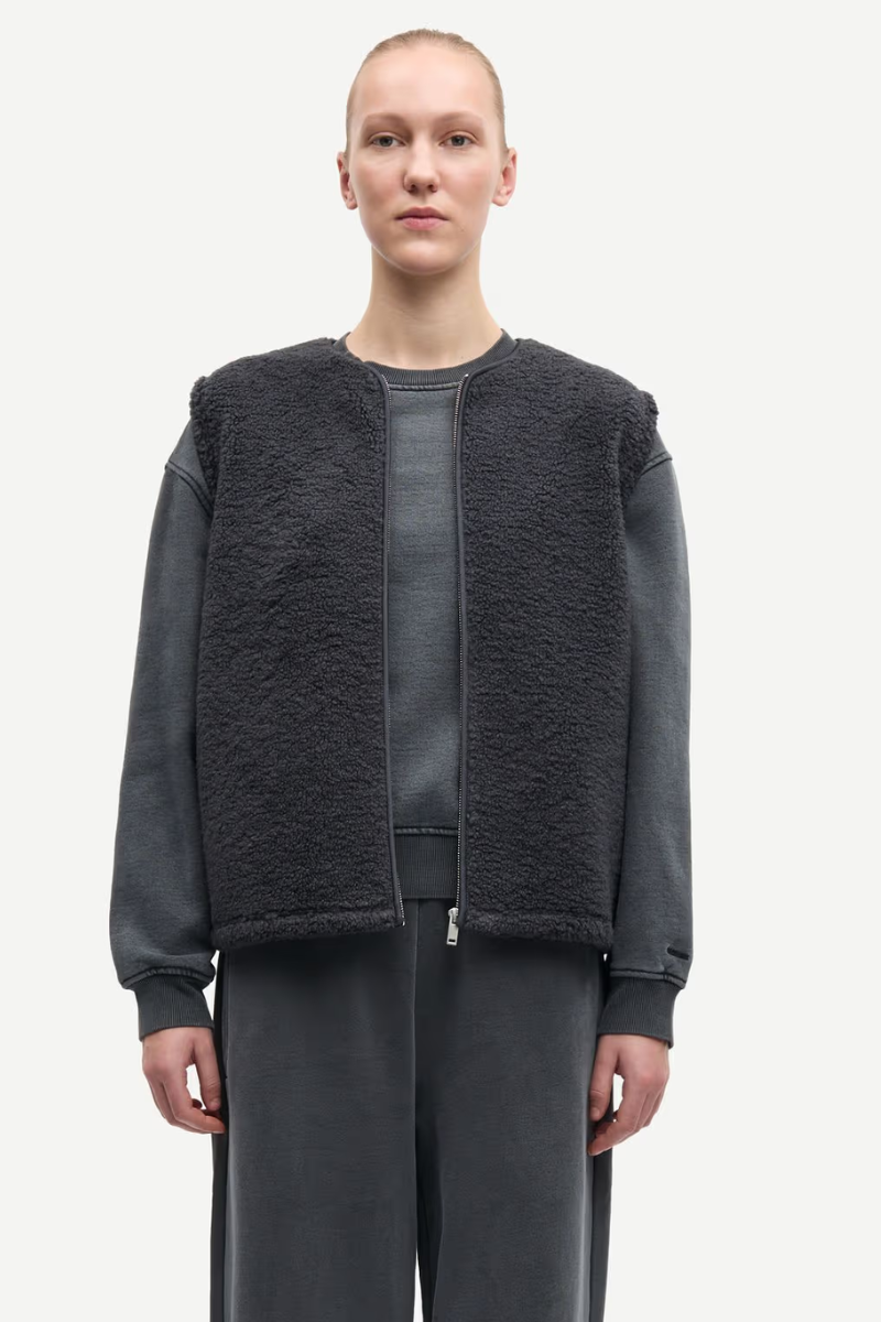 Samsøe Samsøe Saautumns vest - Charcoal art