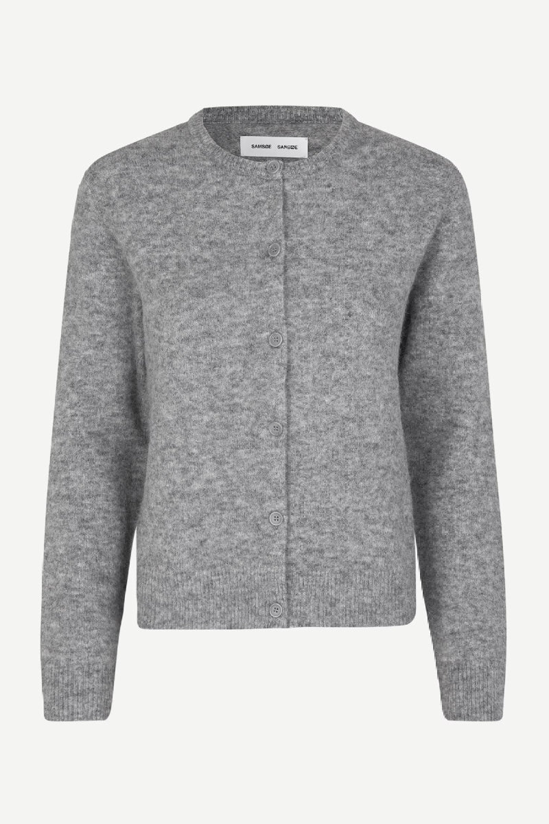 Samsøe & Samsøe Nor short cardigan - grey melange