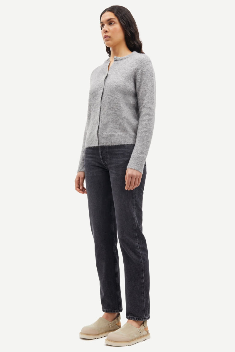 Samsøe & Samsøe Nor short cardigan - grey melange