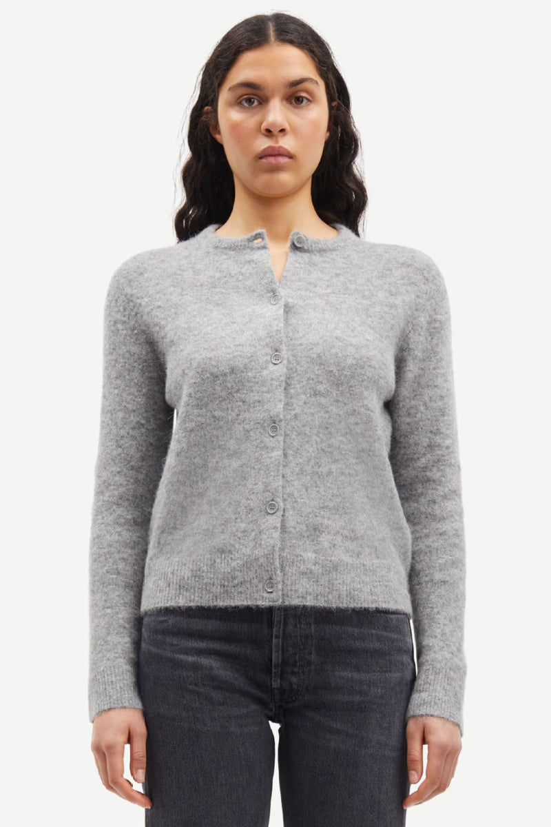 Samsøe & Samsøe Nor short cardigan - grey melange