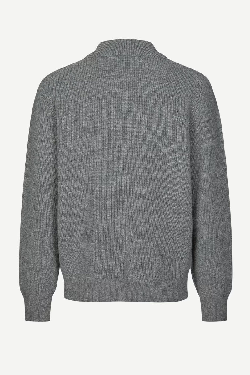 Samsøe Samsøe Saisaks half zip sweater - dark grey melange