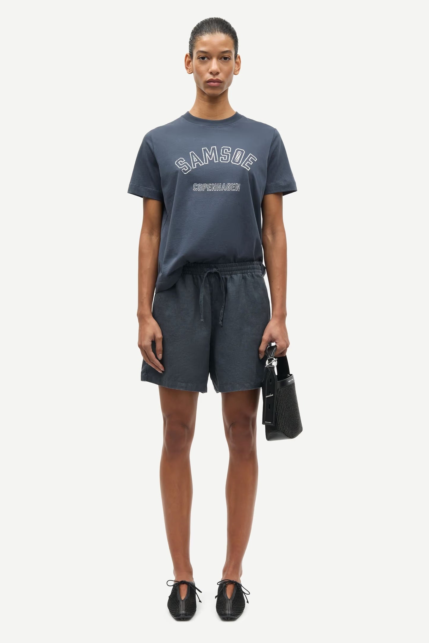 Samsøe Samsøe Sacamino ss t-shirt - ombre blue logo