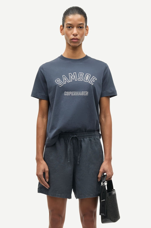 Samsøe Samsøe Sacamino ss t-shirt - ombre blue logo