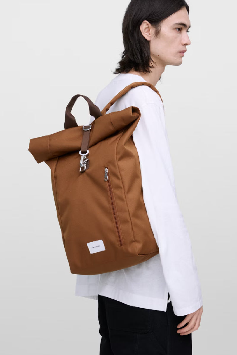 Sandqvist Ground Rolltop Backpack L - Sepia brown