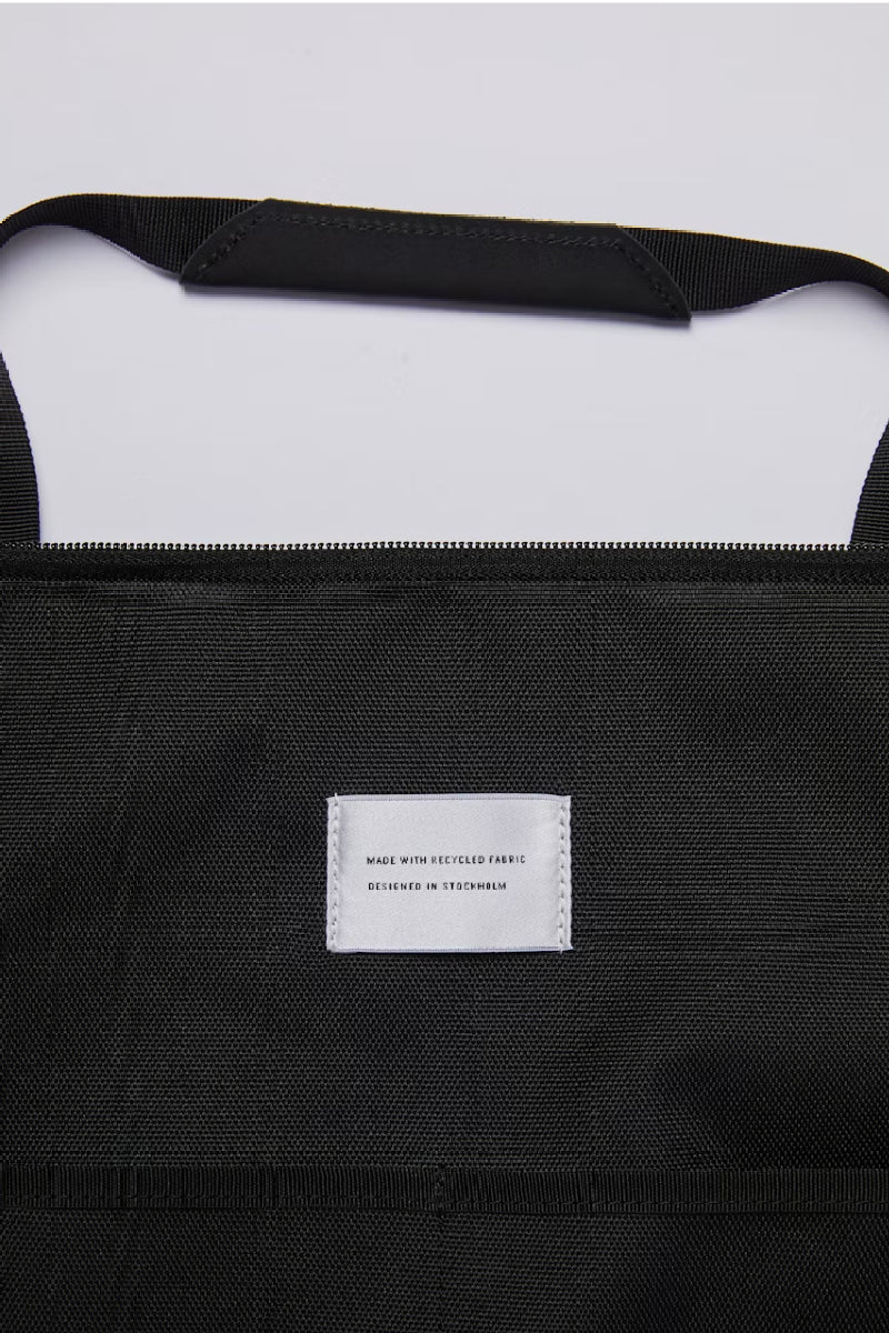 Sandqvist Milton Weekender - black with black leather