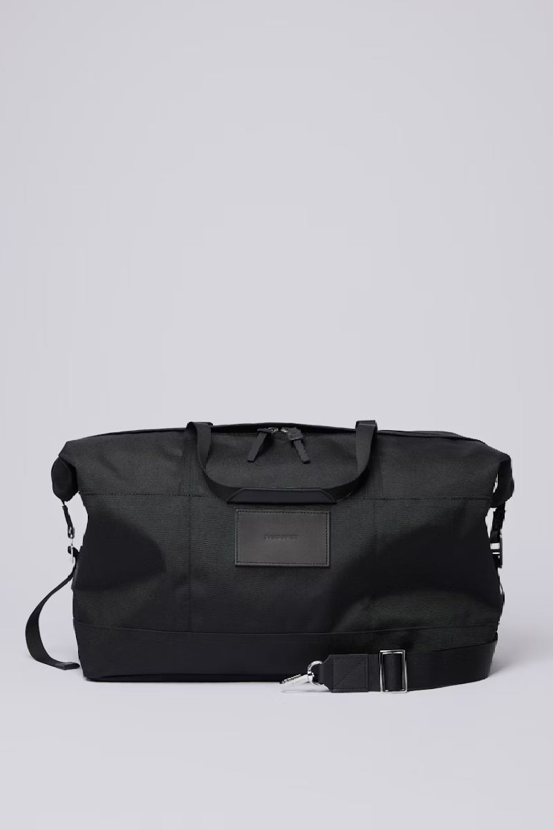 Sandqvist Milton Weekender - black with black leather