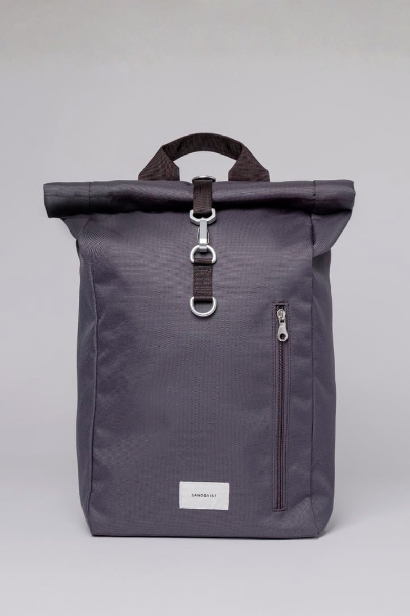 Sandqvist Ground Rolltop Backpack L - asphalt with black webbing