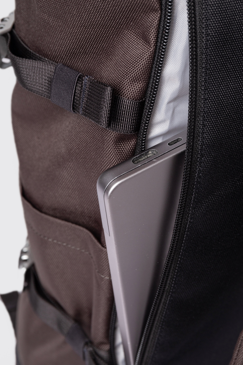 Sandqvist Icon Rolltop Backpack L - brown with natural leather