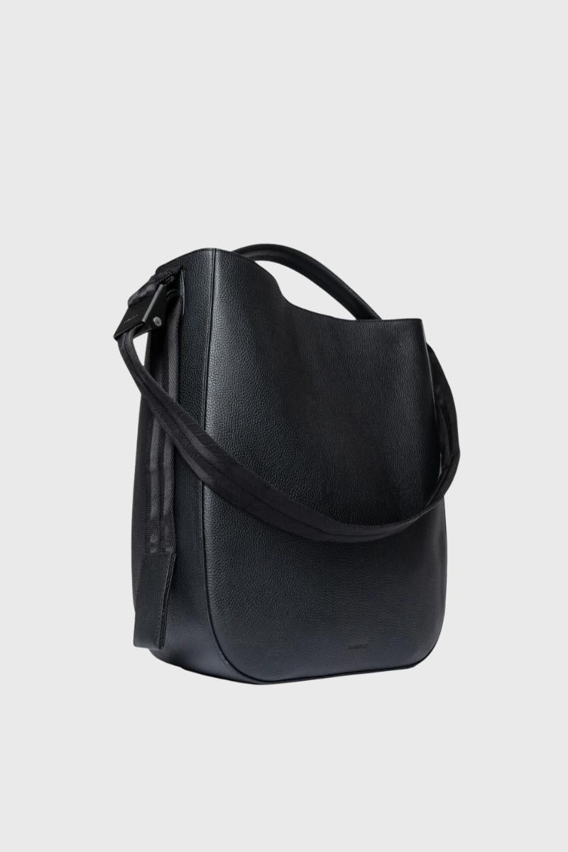 Sandqvist Leather Hobo tote bag 14" - black