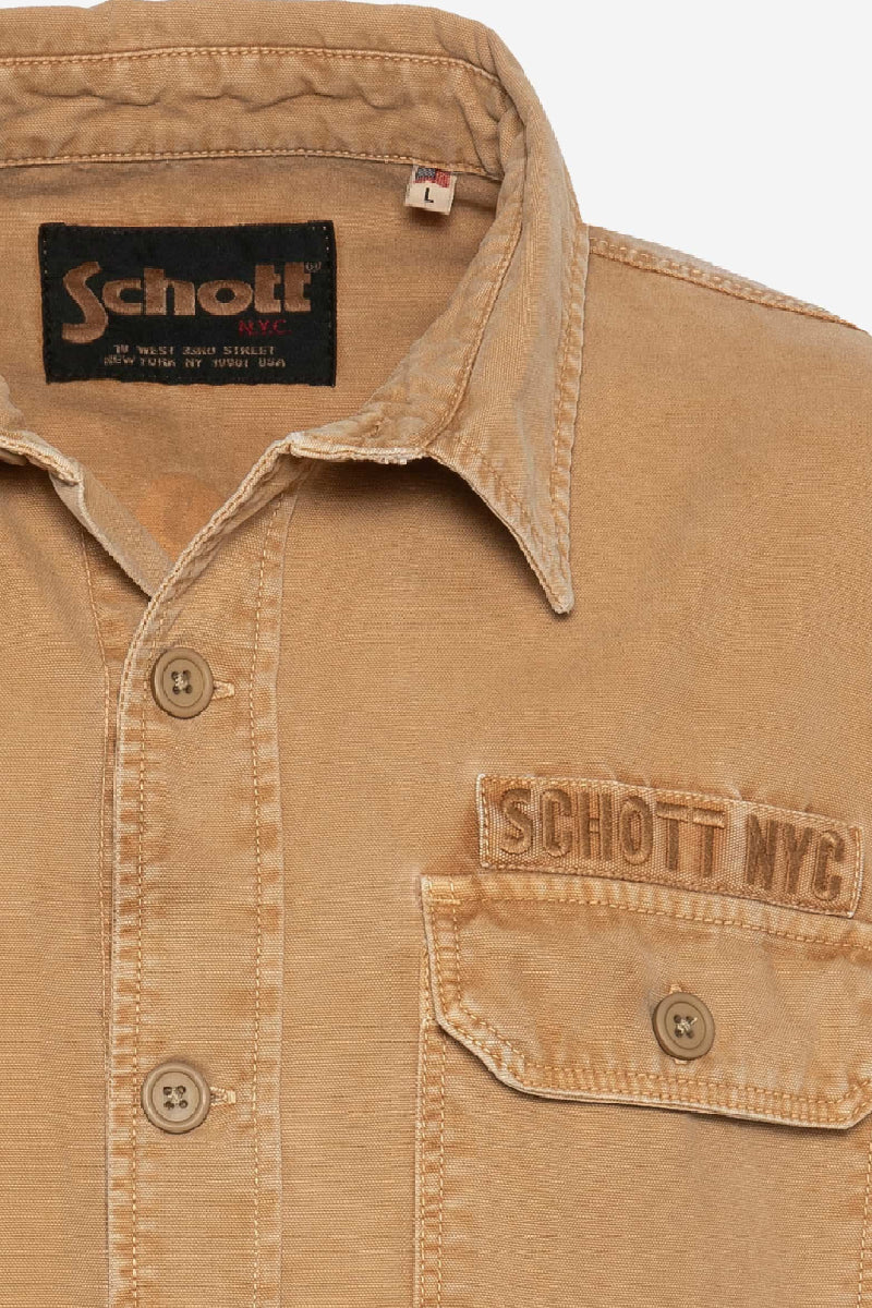 Schott Surchemise Army manches longues jacket - Tobacco