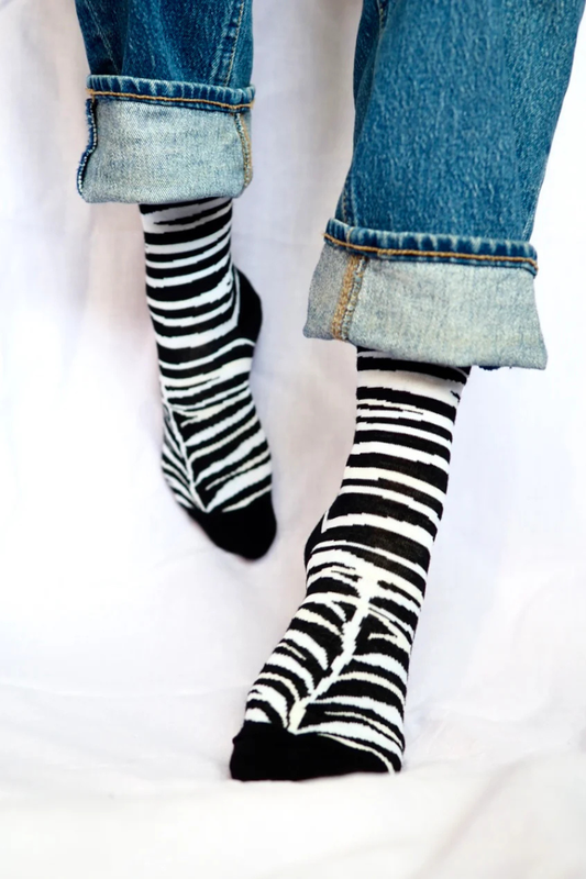 Sidoste ohuet merinovillasukat - Zebra zone