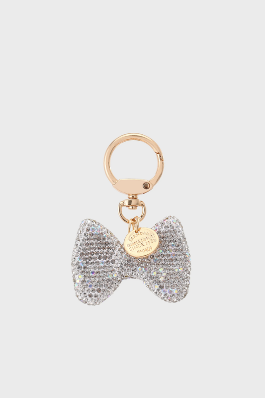 Sticky Bestie Bow Charm - silver