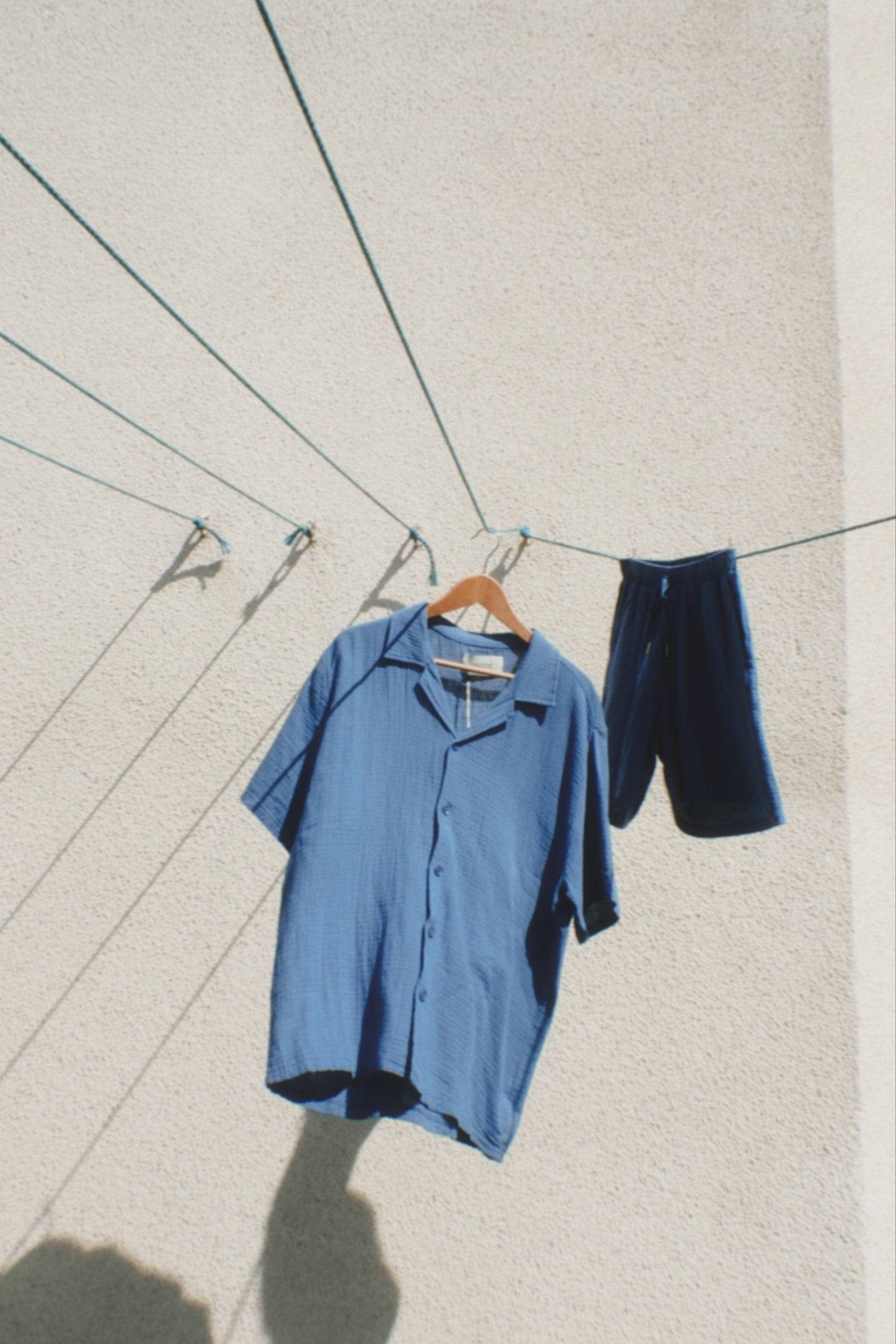 AVENY Collins shirt cotton crincle - indigo blue