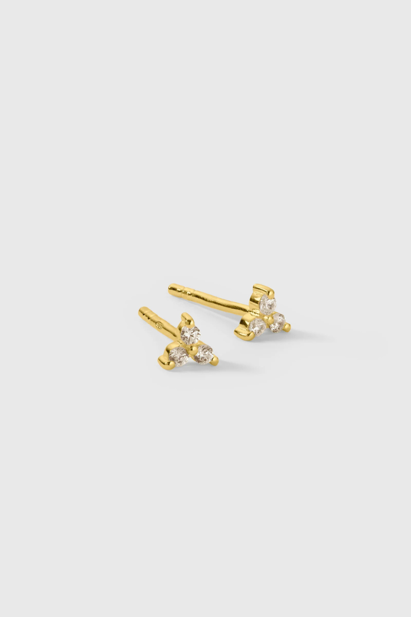 Syster P Celestia Triple stone studs - gold