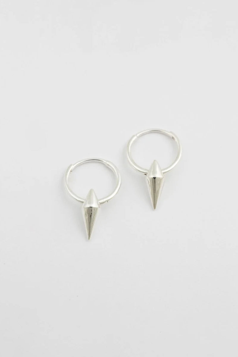 Syster P Harvey Single Spike small hoops - silver