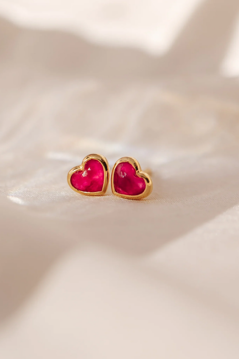 Syster P La La Love Stud Earrings - gold / pink quartz