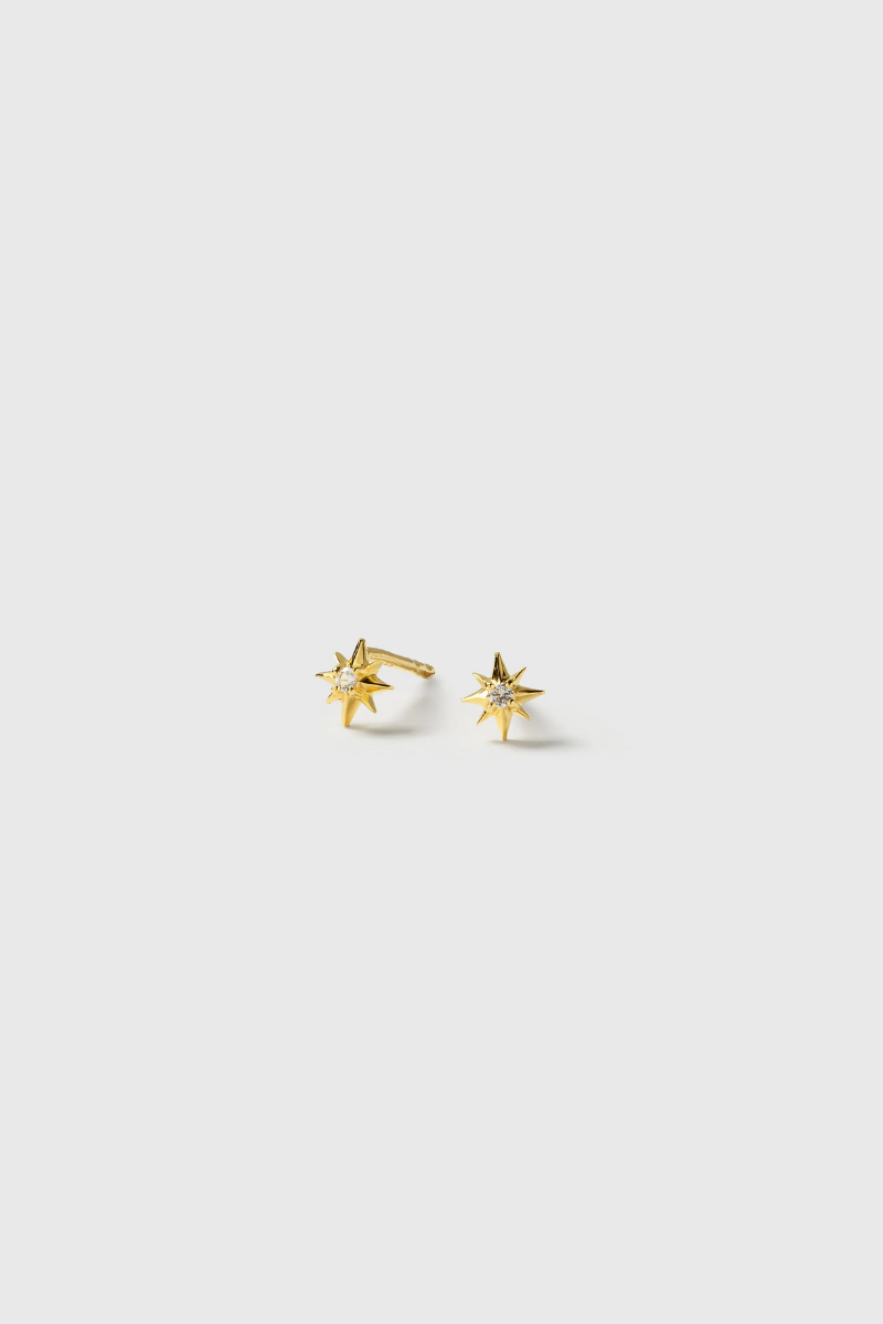 Syster P North Star Stud Earrings - gold