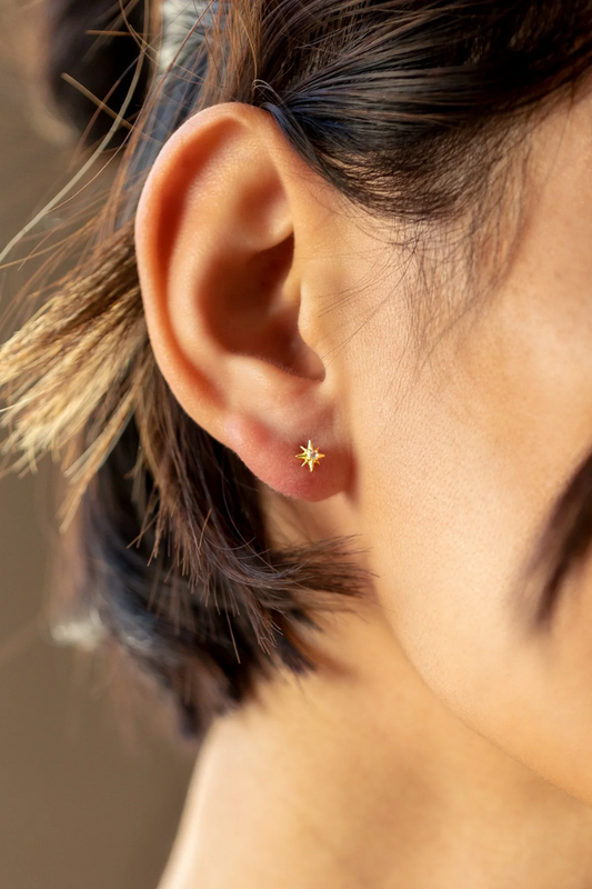 Syster P North Star Stud Earrings - gold