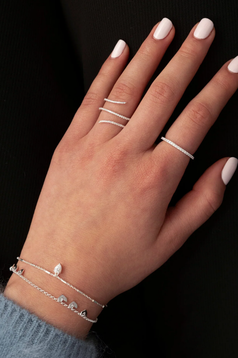 Syster P Sparkle Wrap Ring - silver