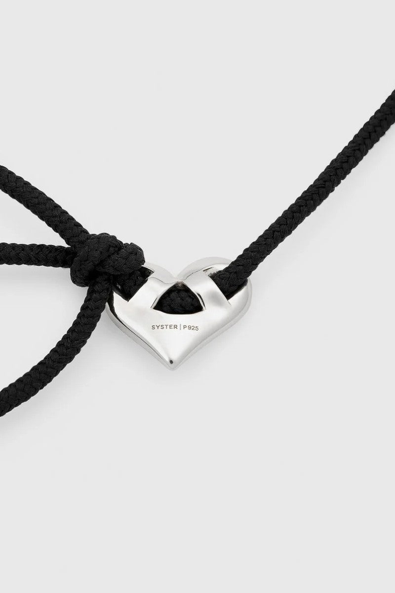 Syster P Tie Neclace heart - silver
