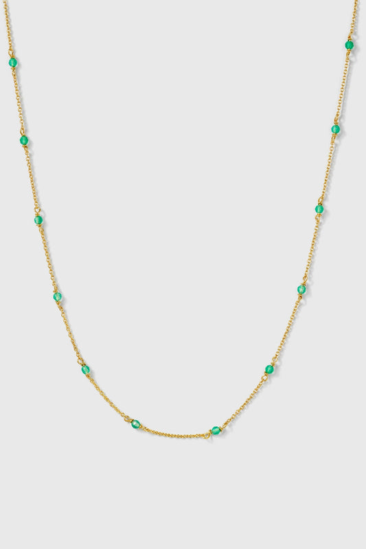 Syster P Santa Monica Necklace - gold green onyx