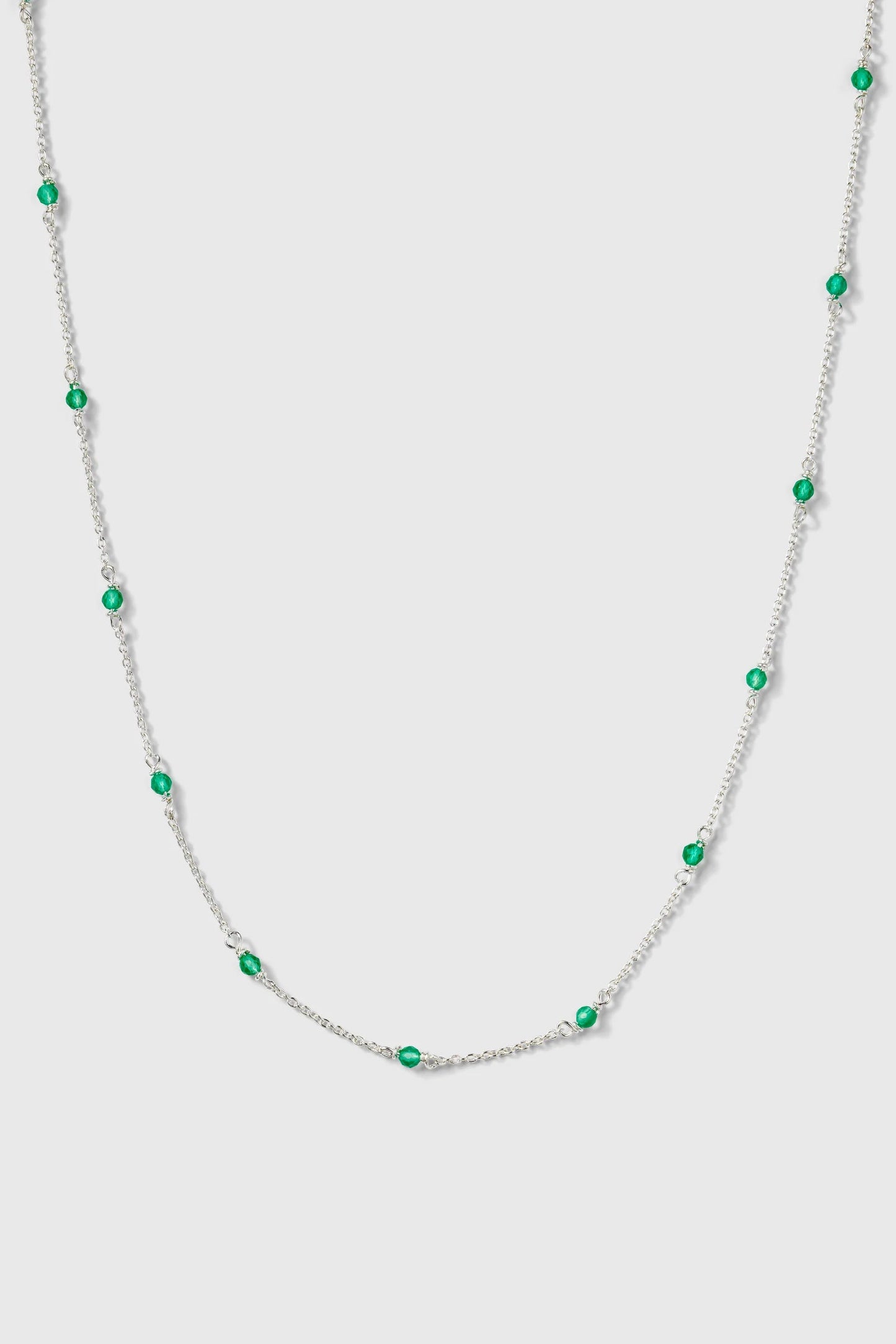Syster P Santa Monica Necklace - silver green onyx