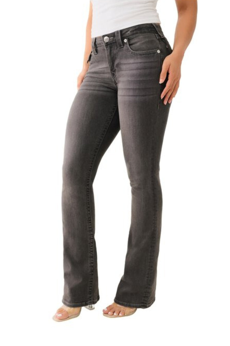 True Religion Becca Mid Rise Bootcut Flap - charcoal