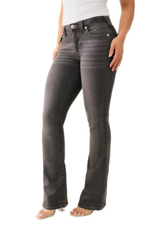 True Religion Becca Mid Rise Bootcut Flap - charcoal