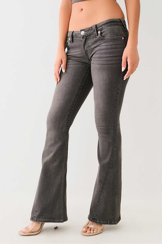 True Religion Joey Low Rise Flare - charcoal