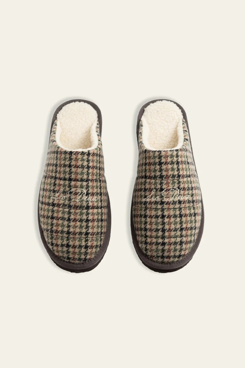 Les Deux Truman Houndstooth Padded slipper - warm sand / black