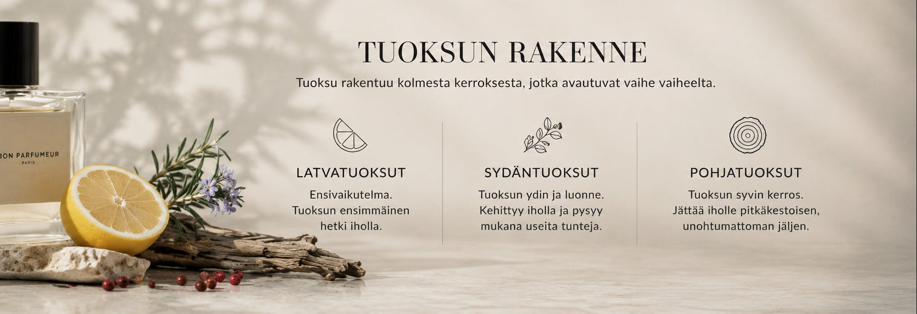 Tuoksun kolme kerrosta