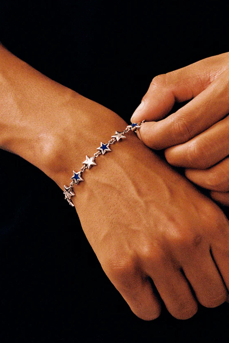 Twojeys Enameled Stars Bracelet - silver / blue