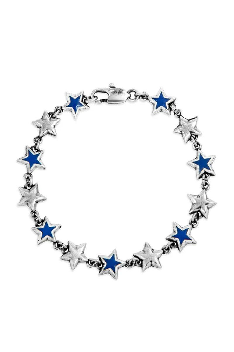 Twojeys Enameled Stars Bracelet - silver / blue