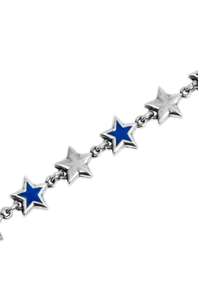 Twojeys Enameled Stars Bracelet - silver / blue