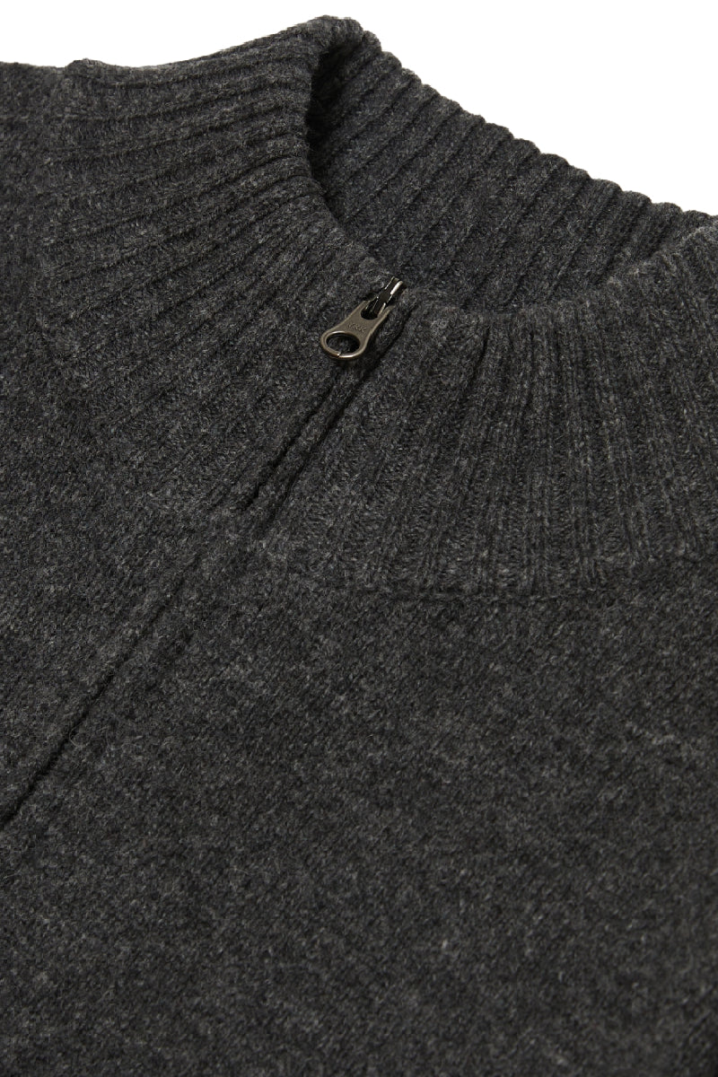 Double A by Wood Wood Blu Halfzip jumper - charcoal