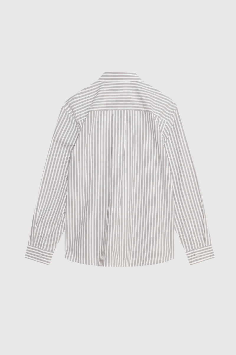 Double A By Wood Wood Day Striped shirt - Steel grey