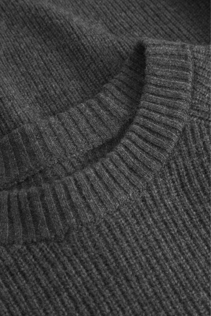 Wood Wood WWKevin crew neck - gray pinstriped melange
