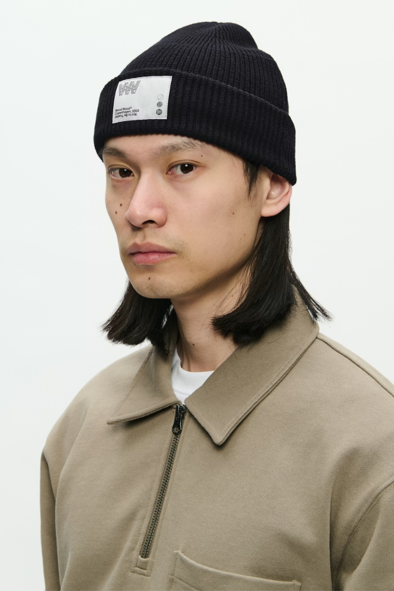 Wood Wood Milo Beanie - black