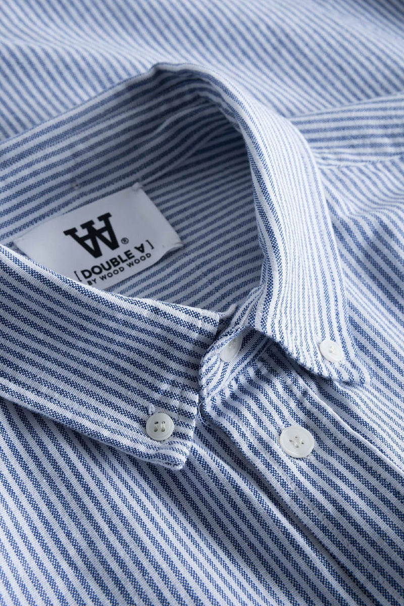 Double A By Wood Wood Tod Shirt - Blue Stripes